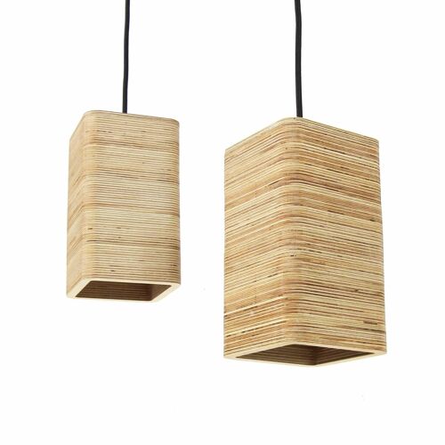 Wooden lamp - wooden hanging lamp set of 2