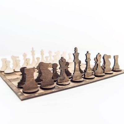 Schach und Dame - Schach- und Damespiel aus Holz