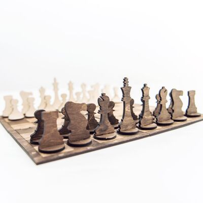 Chess and Checkers - wood chess and checkers game