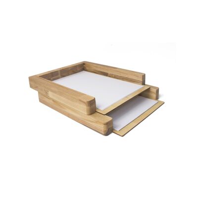 Paper tray, Set of 2 wooden paper trays