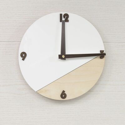 Wood and acrylic glass wall clock