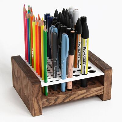 Organizador de bolígrafos, organizador de bolígrafos de madera