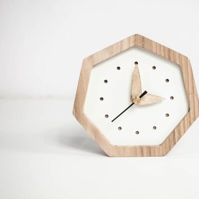 Wooden clock, Wood table clock