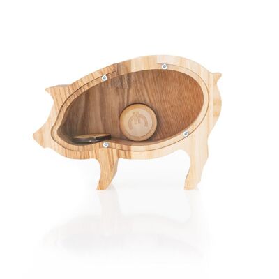 Piggy Bank, SMALL pig wooden piggy bank