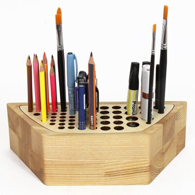 Organisateur de bureau en bois, boîte à stylos