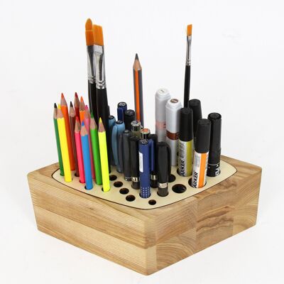 Organisateur de bureau en bois, boîte à stylos
