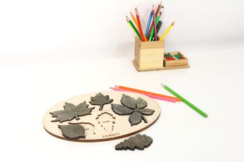 Tableau éducatif pour enfants, jouet de tableau d'apprentissage des noms de feuilles pour enfants, jeu Montessori en bois 8