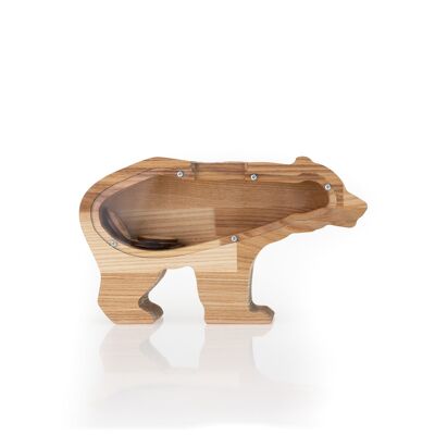 Piggy bank bear, Wooden bear piggy bank