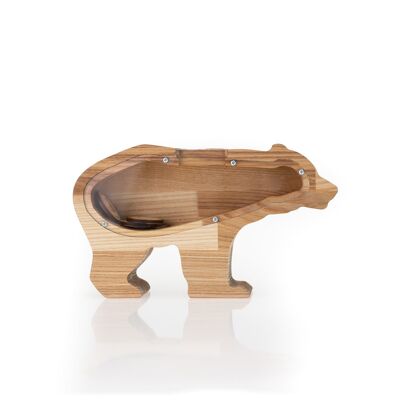Salvadanaio orso, salvadanaio orso in legno