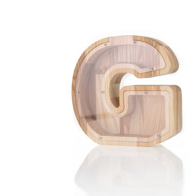 G letter money box, Wooden money box, Baby piggy bank, Money bank, Coin box for boys and girls, Birthday gift for son, Gift for daughter