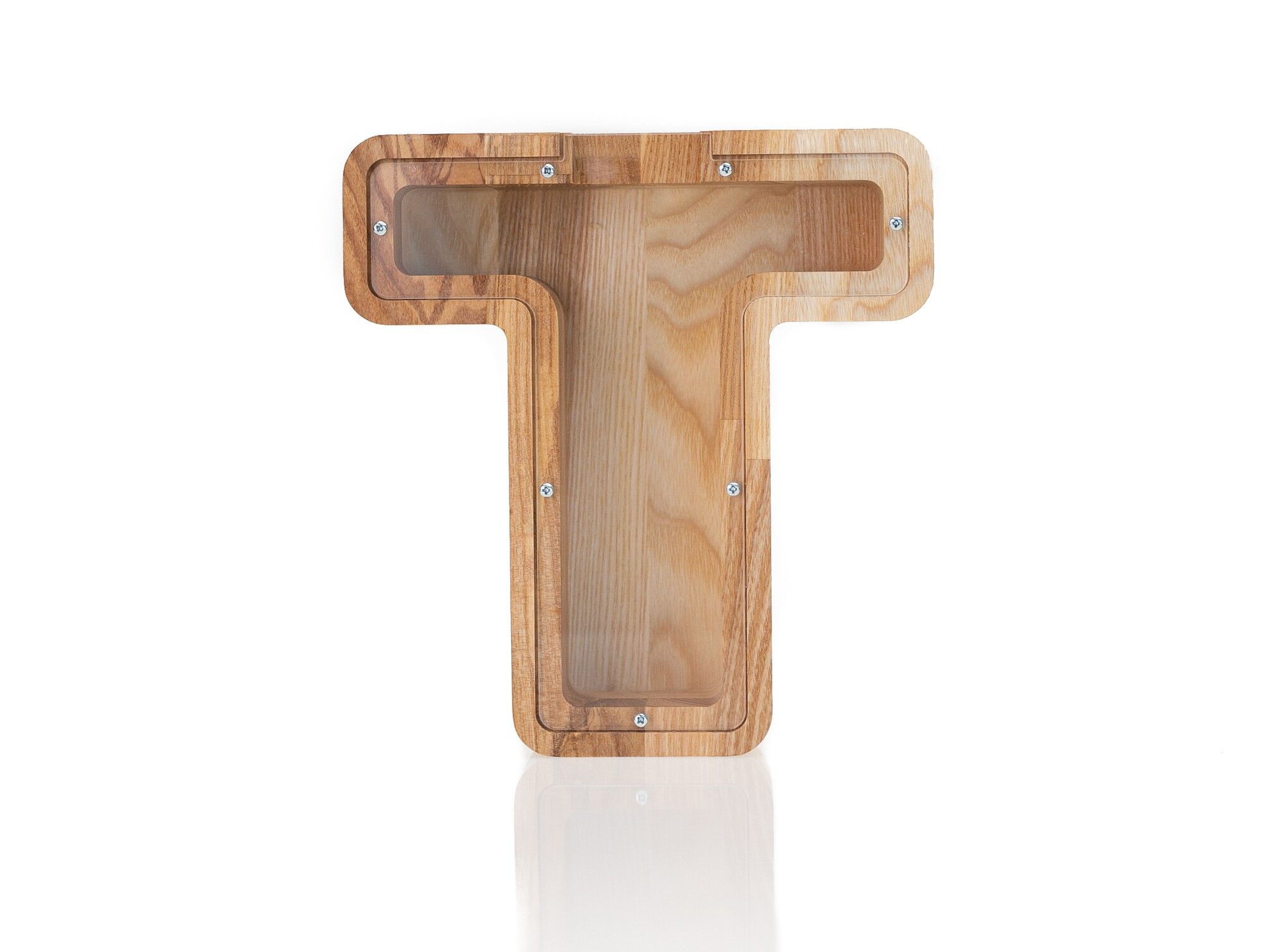 Tirelire lettre T, tirelire en bois, tirelire bébé, tirelire, boîte à monnaie pour garçons et filles, cadeau d'anniversaire pour fils, cadeau pour fille