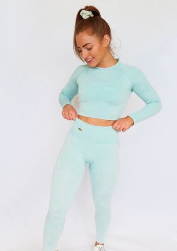 Haut à manches longues sans couture Snug - Aqua 2