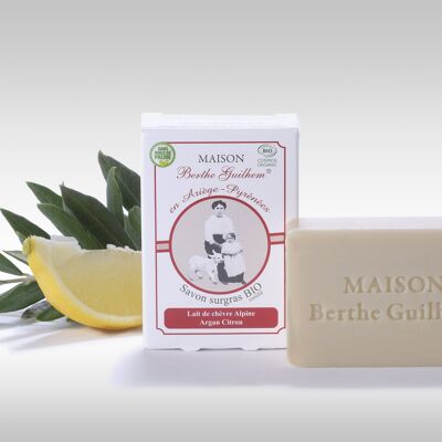 Soap certified organic alpine goat's milk / argan / lemon
