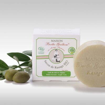 Certified organic shaving soap with alpine goat's milk