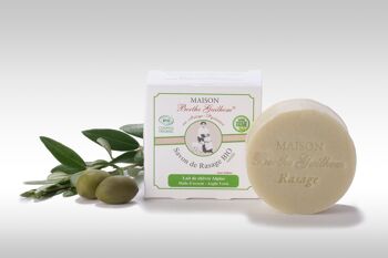 Savon de rasage certifié bio au lait de chèvre alpine