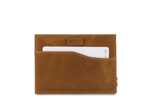 Card Holder Leggera + ID Window - Brushed Cognac