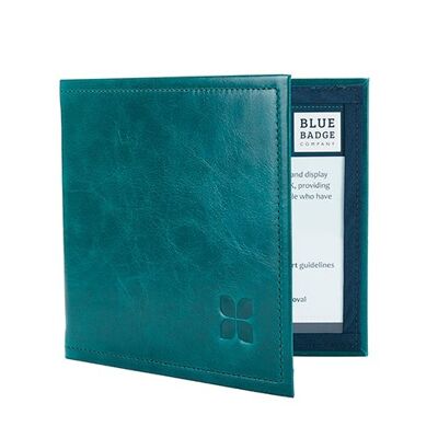 Disabled Blue Badge Parking Permit Wallet in Green Leather
