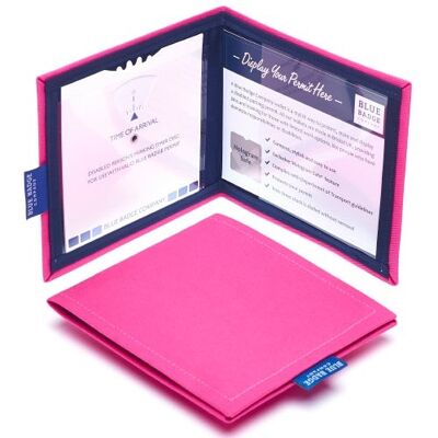 Disabled Blue Badge Parking Permit Wallet in Pink Panama