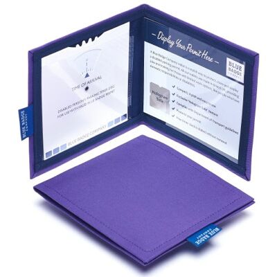 Disabled Blue Badge Parking Permit Wallet in Purple Drill