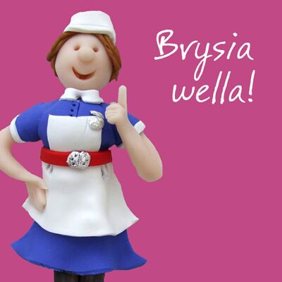 Brysia Wella - nurse Welsh language get well card