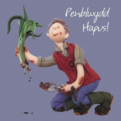 Penblwydd hapus - puerro tarjeta de cumpleaños en idioma galés