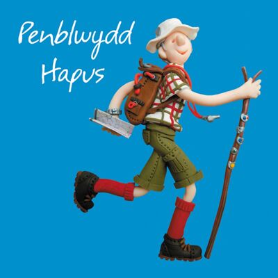 Penblwydd hapus - Biglietto di auguri di compleanno in lingua gallese vagabondo maschio