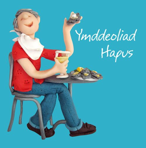 Ymddeoliad hapus - male retirement Welsh language card