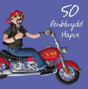 Penblwydd hapus - 50e carte d'anniversaire en langue galloise masculine