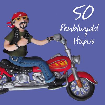 Penblwydd hapus - 50th male Welsh language birthday card