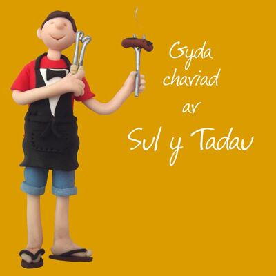 Gyda chariad ar Sul y Tadau Idioma galés Tarjeta del Día del Padre