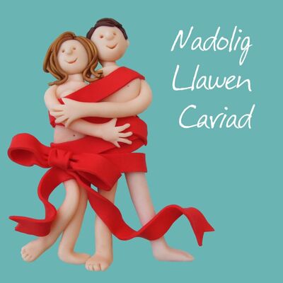 Nadolig Llawen Cariad Weihnachtskarte in walisischer Sprache
