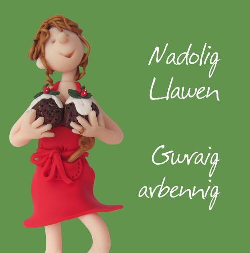 Nadolig Llawen Gwraig arbennig Welsh language Christmas card