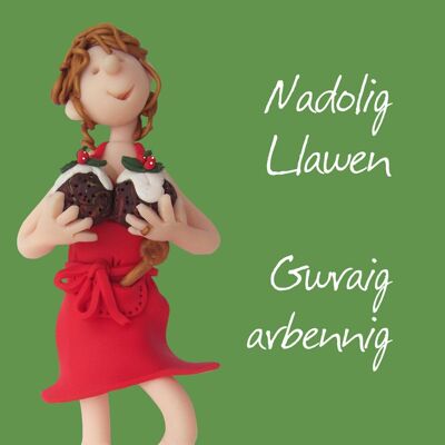 Nadolig Llawen Gwraig arbennig Carte de Noël en langue galloise