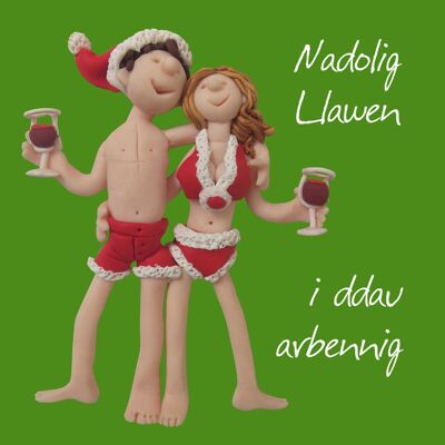 Nadolig Llawen i ddau arbennig Biglietto natalizio in lingua gallese