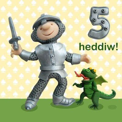 Boy age 5 - Welsh Welsh language birthday card