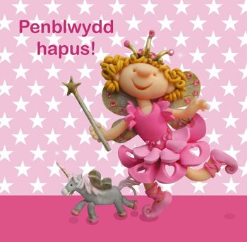 Penblwydd hapus - carte d'anniversaire féerique en langue galloise