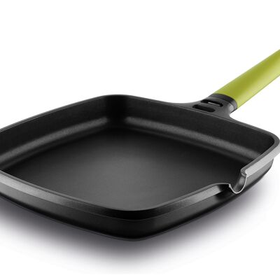 Fundix induction flat pan 22 x 22 cm with removable kiwi handle