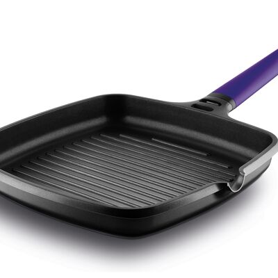 Fundix induction grill pan 22 x 22 cm with removable violet handle