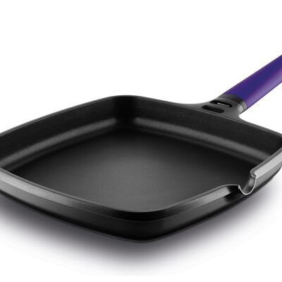 Fundix induction flat pan 22 x 22 cm with removable violet handle