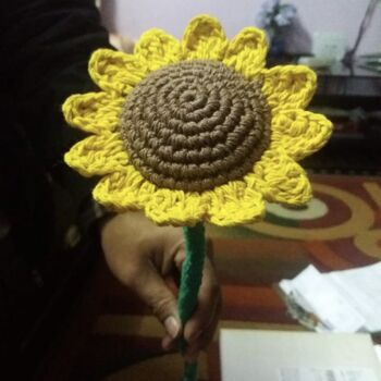 bouquet de tournesols durable en coton biologique - jaune - fait main au Népal - bouquet de tournesols au crochet 9
