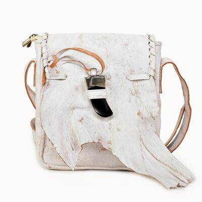 Borsa in pelle 'Qabli' bianca
