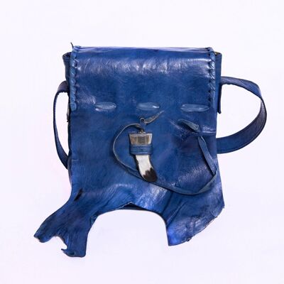 Leather bag "Qabli" blue