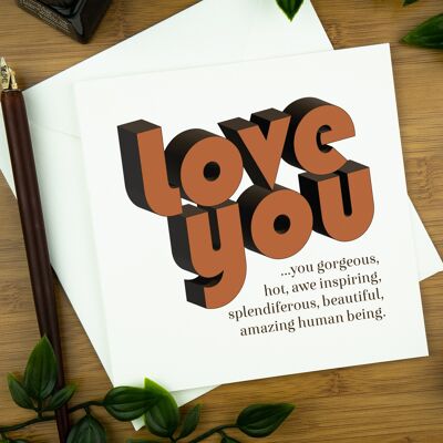 Retro Greeting Card: Love You . . . .