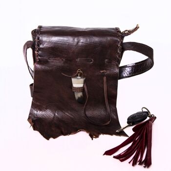 Sac en cuir "Qabli" marron 4