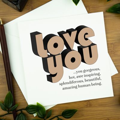 Retro Greeting Card: Love You . . .