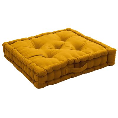 Mustard floor cushion with handle 50x50cm Panama Collection