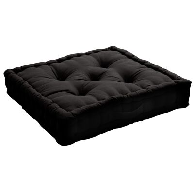 Square floor cushion, with handle, 50x50cm, Black, Panama Collection