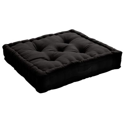Black floor cushion with handle 50x50cm Panama Collection