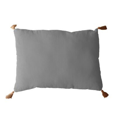 PANAMA cushion with light gray jute pompoms 50x70cm