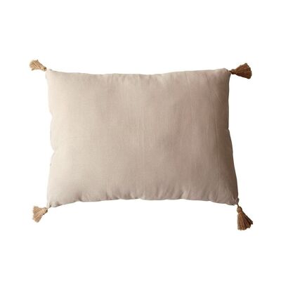 Coussin PANAMA avec pompons jute Naturel 50x70cm